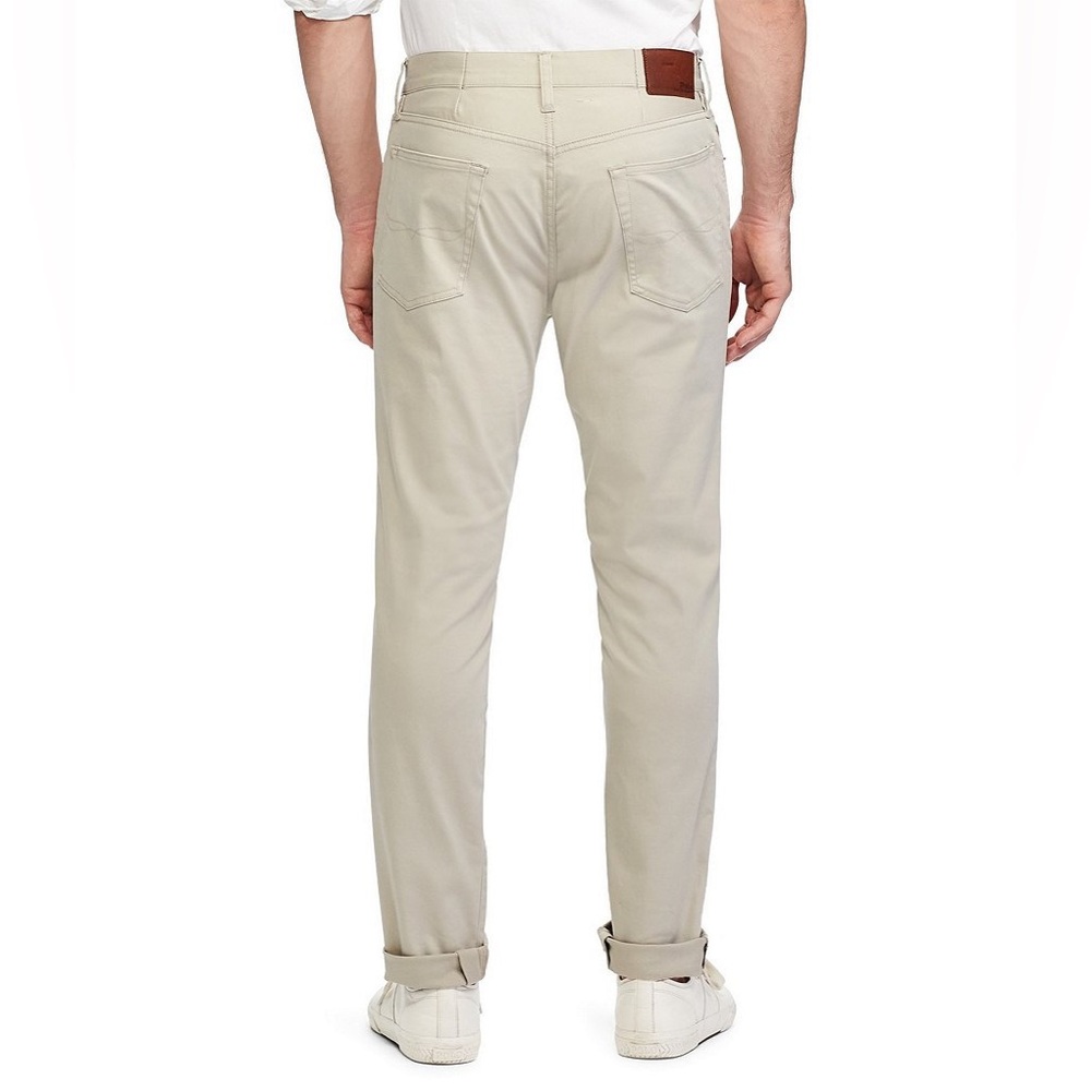 Polo Ralph Lauren Surplus Khaki Varick Slim Fit Sateen Stretch Pants 36W NWT - Picture 2 of 9